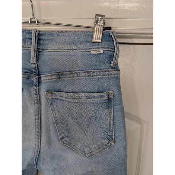 MOTHER The Insider Crop Step Fray Jeans Light Wash minimalist Women's 24 - Picture 7 of 10